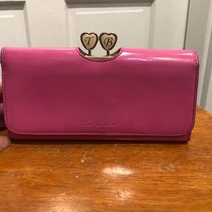 Ted Baker London pink patent leather wallet